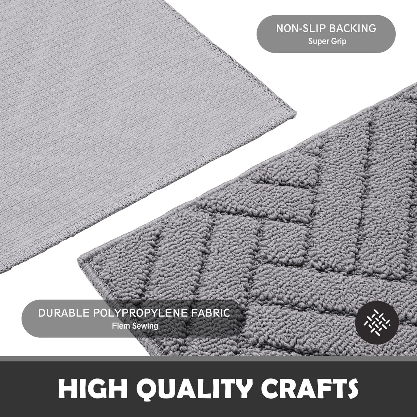 Door Mat Indoor, Non-Slip Rubber Backing Entry Rug & Door Mats, Low-Profile Entryway Rugs, Absorbent Resist Dirt Doormats Machine Washable Inside Floor Door mat,Grey 20"x31.5"