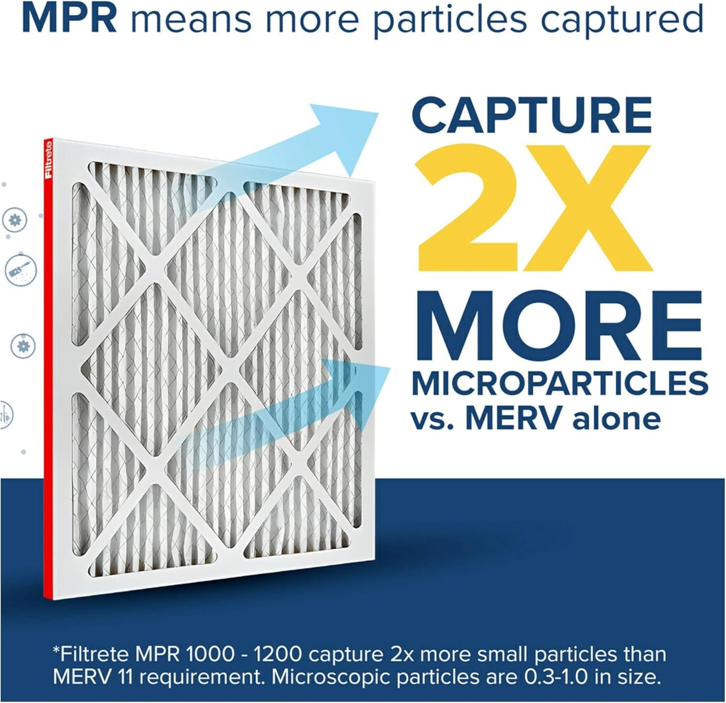Filtrete 16x30x1 AC Furnace Air Filter, MERV 11, MPR 1000, Micro Allergen Defense, 3-Month Pleated 1-Inch Electrostatic Air Cleaning Filter, 4 Pack (Actual Size 4-Pack 29.813x15.813x0.656 in)