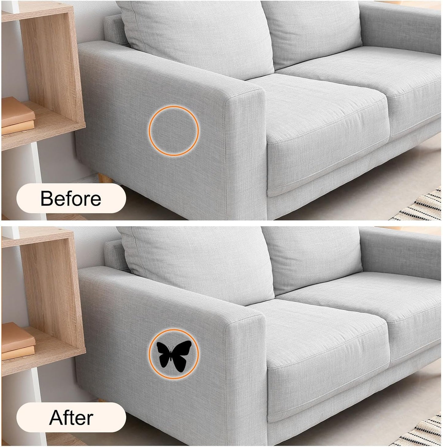 Repair Patches Repair Tape Self-Adhesive DIY Repair Patch Linen Gear Patch for Sofa, Furniture, Chair, Clothing,Tents,17x158 Inch,Dark Grey