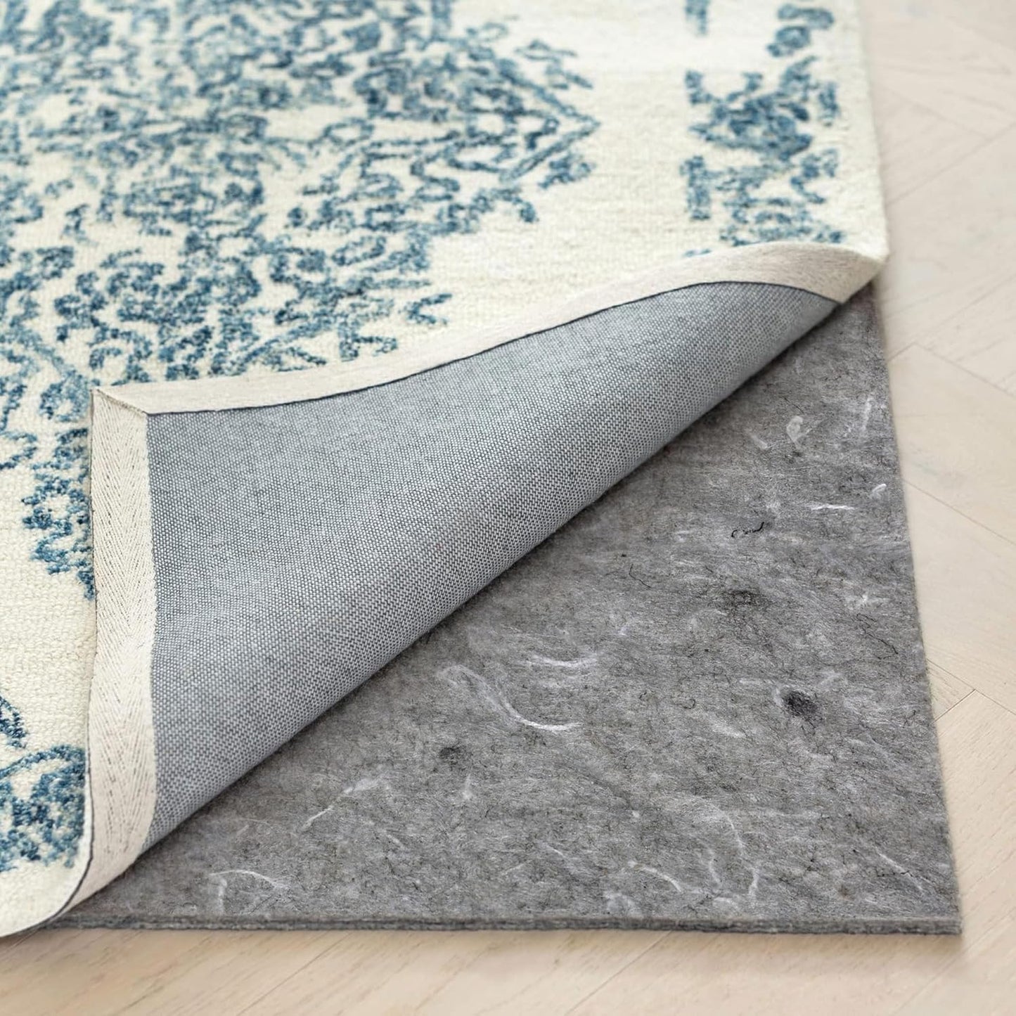 RUGPADUSA - Dual Surface - 4'10" x 6'10" - 1/8" Thick - Felt + Rubber - Non-Slip Backing Rug Pad - Adds Low-Profile Comfort and Protection