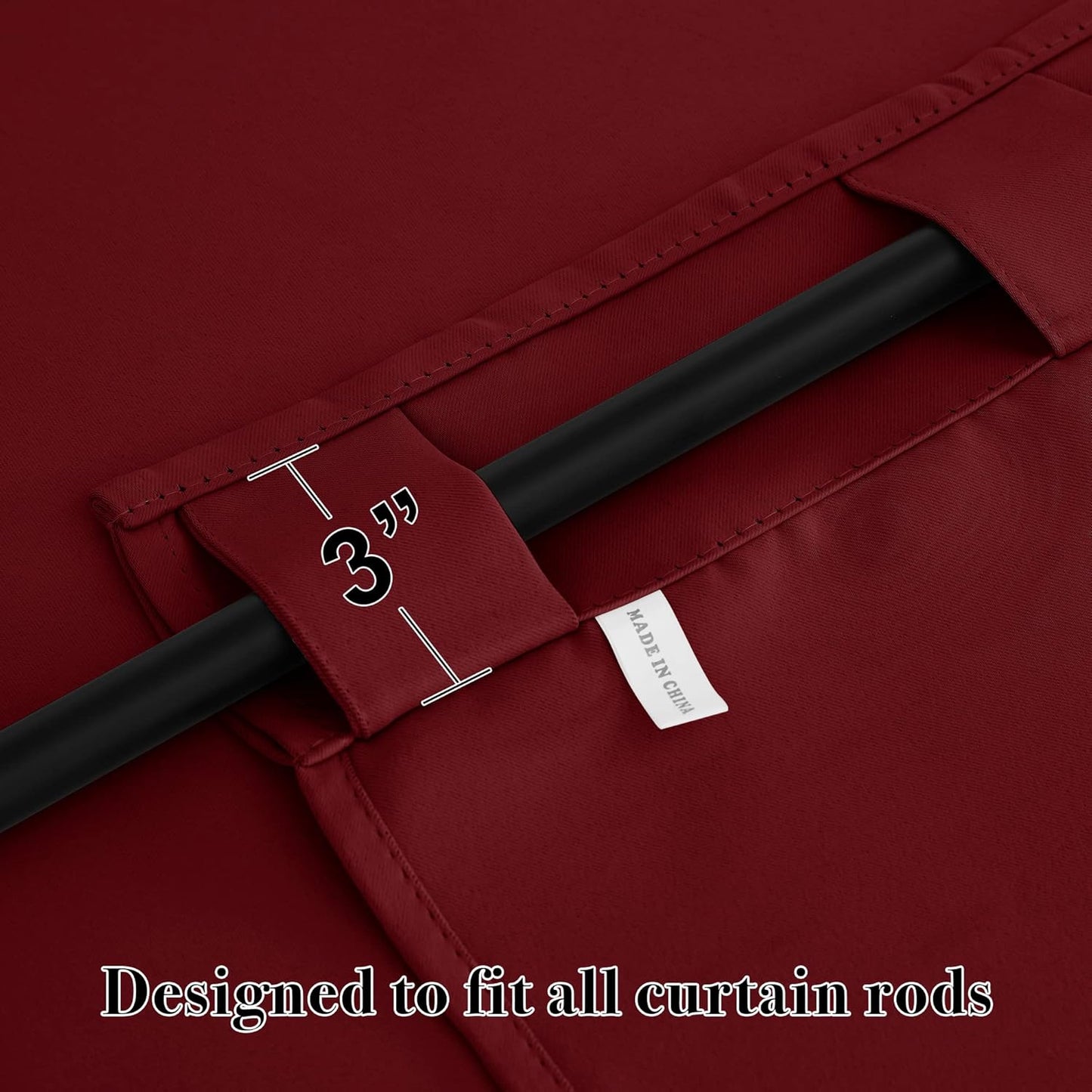 RYB HOME Small Window Curtains Blackout, Privacy Thermal Insulating Drapes for Bedroom Bathroom Basement Cafe Classroom Window Decor, W 34 x L 45 inches, Burgundy Red, 2 Panels