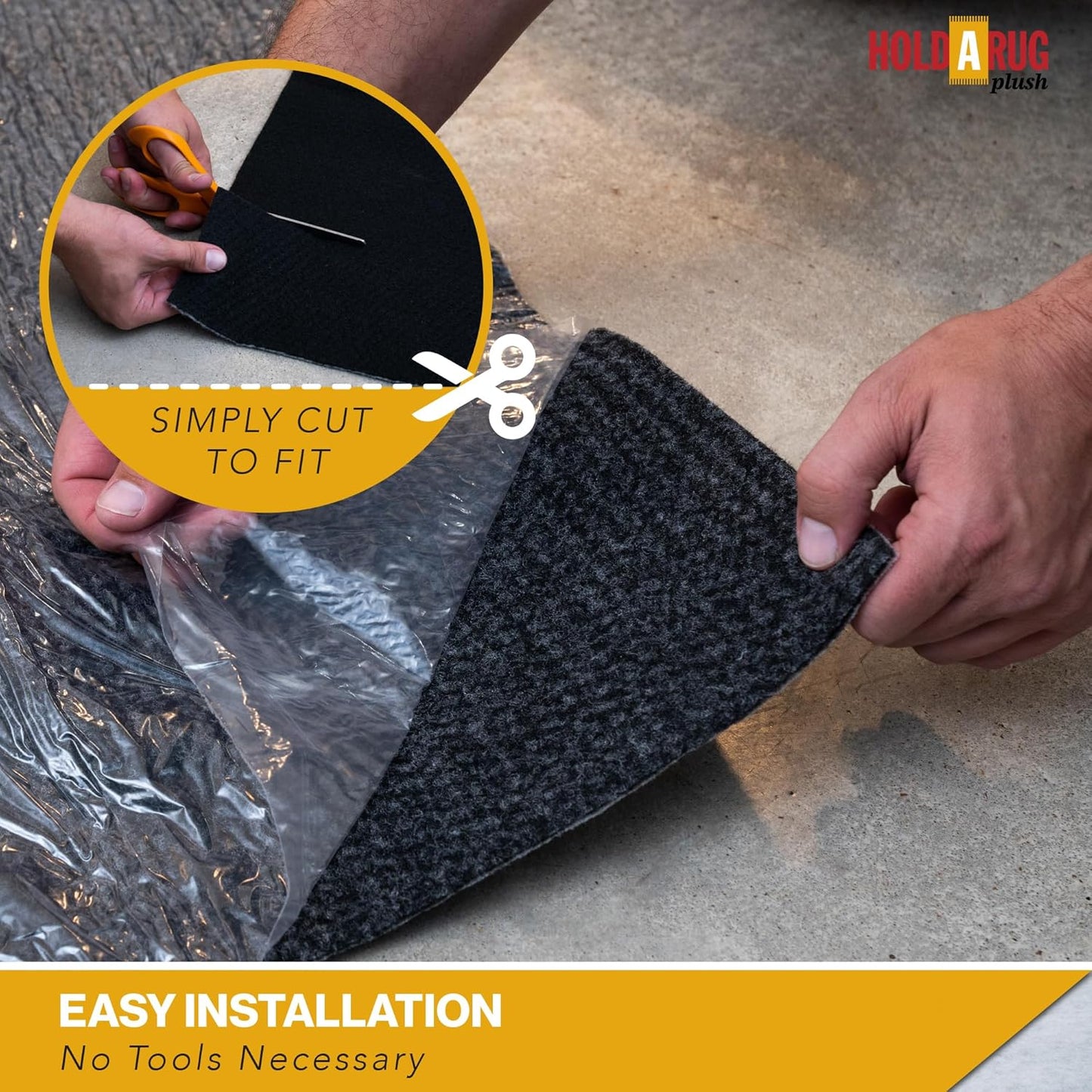 Hold-a-Rug Plush 6' x 9' Nonskid, Nonslip Rug Pad, Reversible Gripper, ¼ Thick, Safe for All Floors and Carpet, Keep Area Rugs Secure
