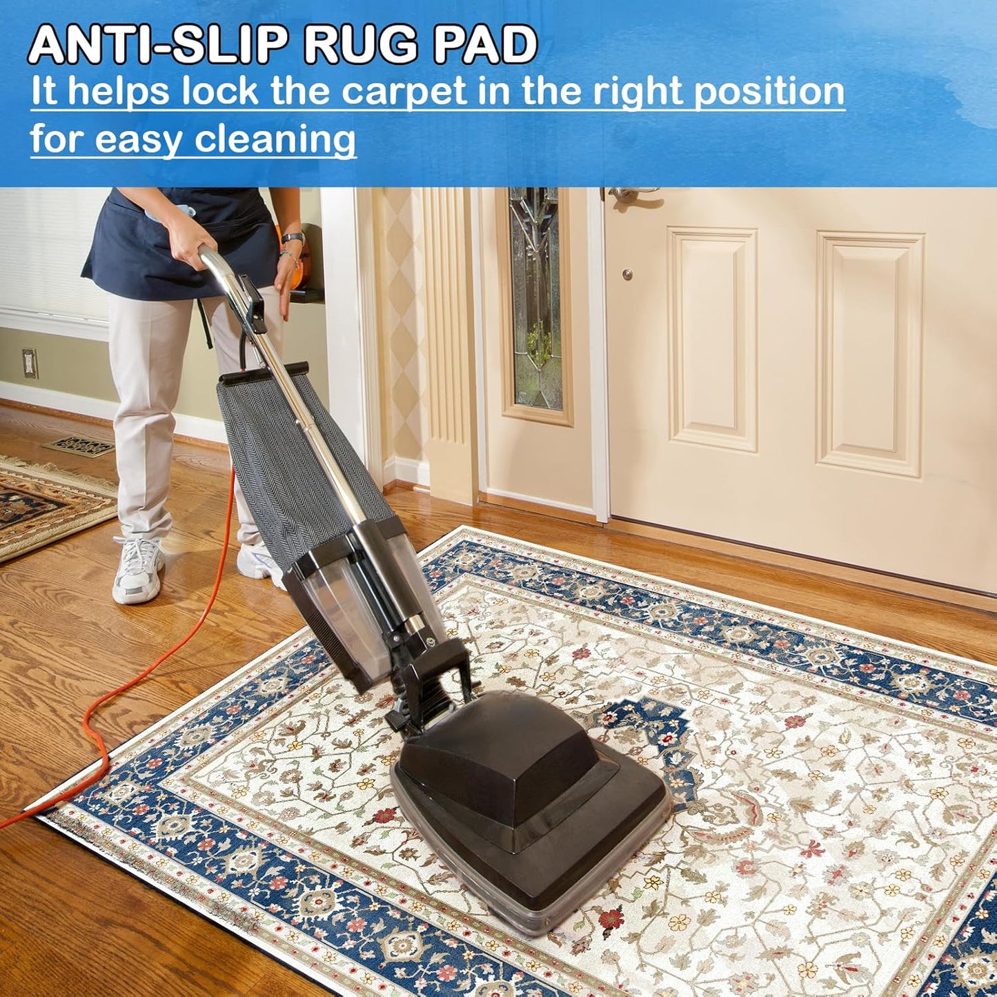 Non-Slip Rug Pads 2 x 3 ft, 100% Waterproof Extra Large Area Rugs Non Skid Rug Pad for All Floors and Finishes Durable Hardwood Floor Protective Felt Keeps Rugs in Place, Safe and Secure