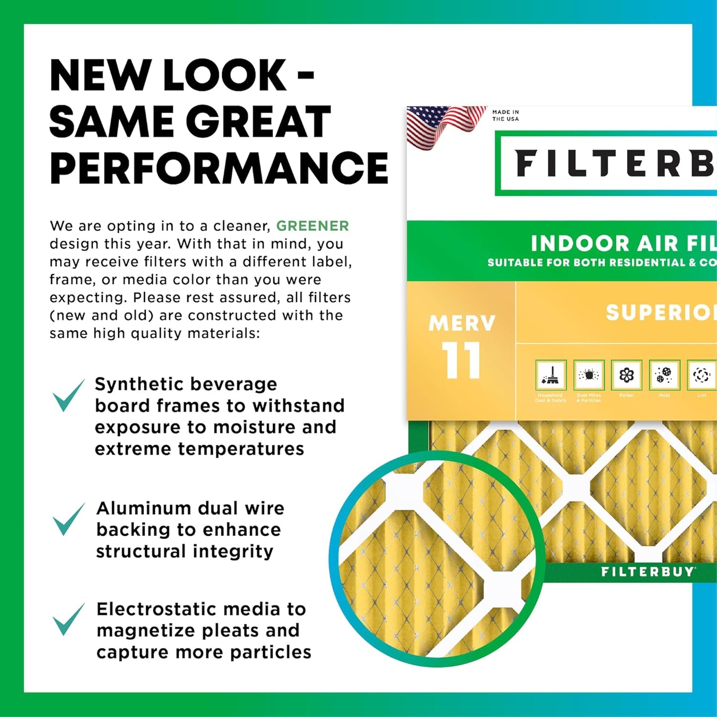 Filterbuy 14x20x4 Air Filter MERV 11 (MPR 1200) Allergen Defense Replacement (4-Pack), Electrostatic Pleated HVAC AC Furnace Filters, Made in USA (Actual Size: 13.50 x 19.50 x 3.63)