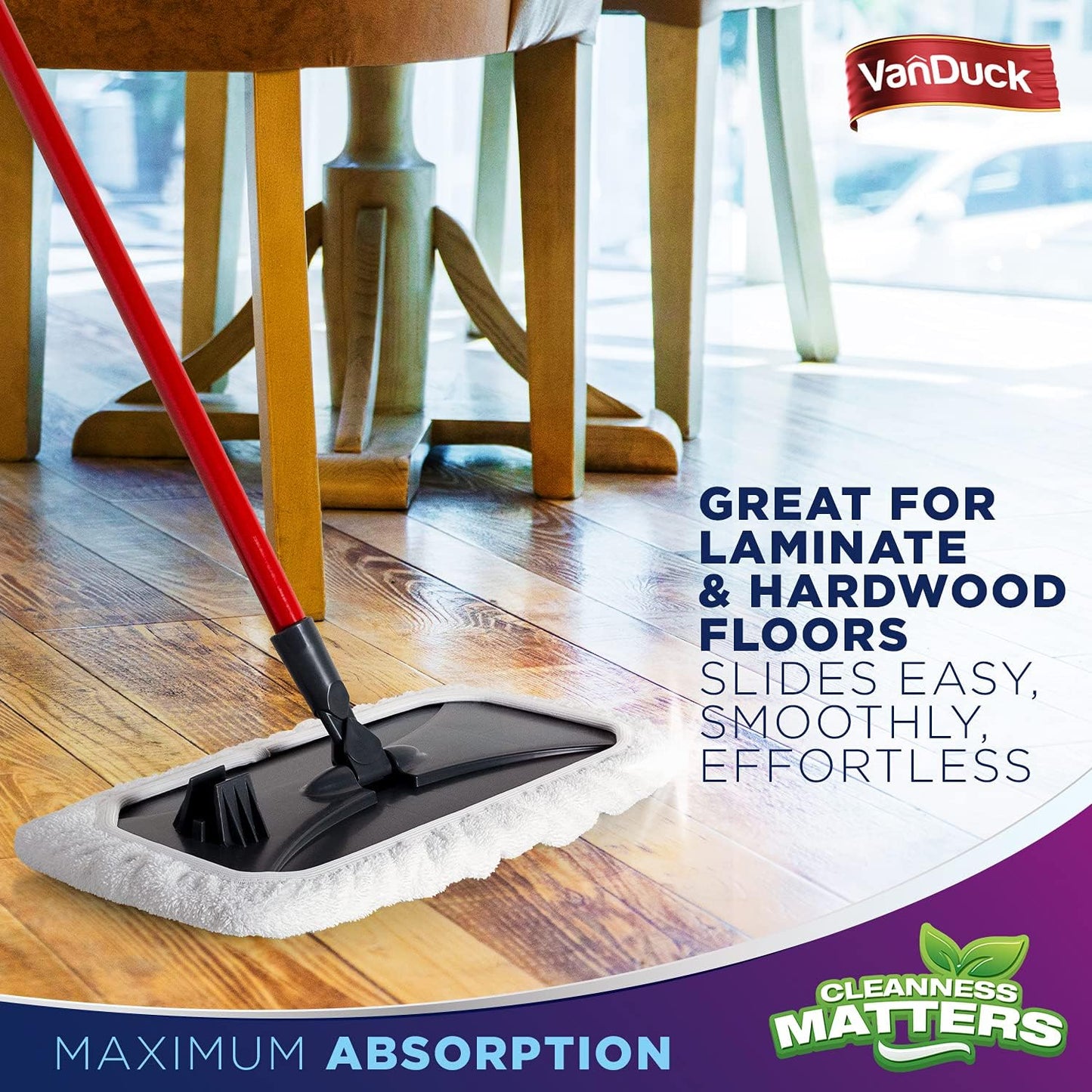 VanDuck 100% Cotton Terry Mop Pad 15x8 inch (24-Pack)