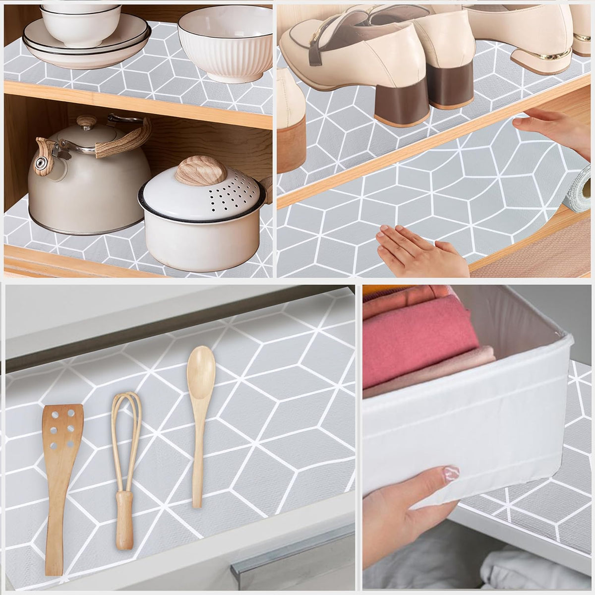 Shelf Cabinet Liner 11 Inch Wide X 20 Ft Non Adhesive Kitchen Drawer Liners Non Slip Water Oil-Proof Strong Grip Pantry Shelves Mat for Bathroom Cupboard Closet Refrigerator
