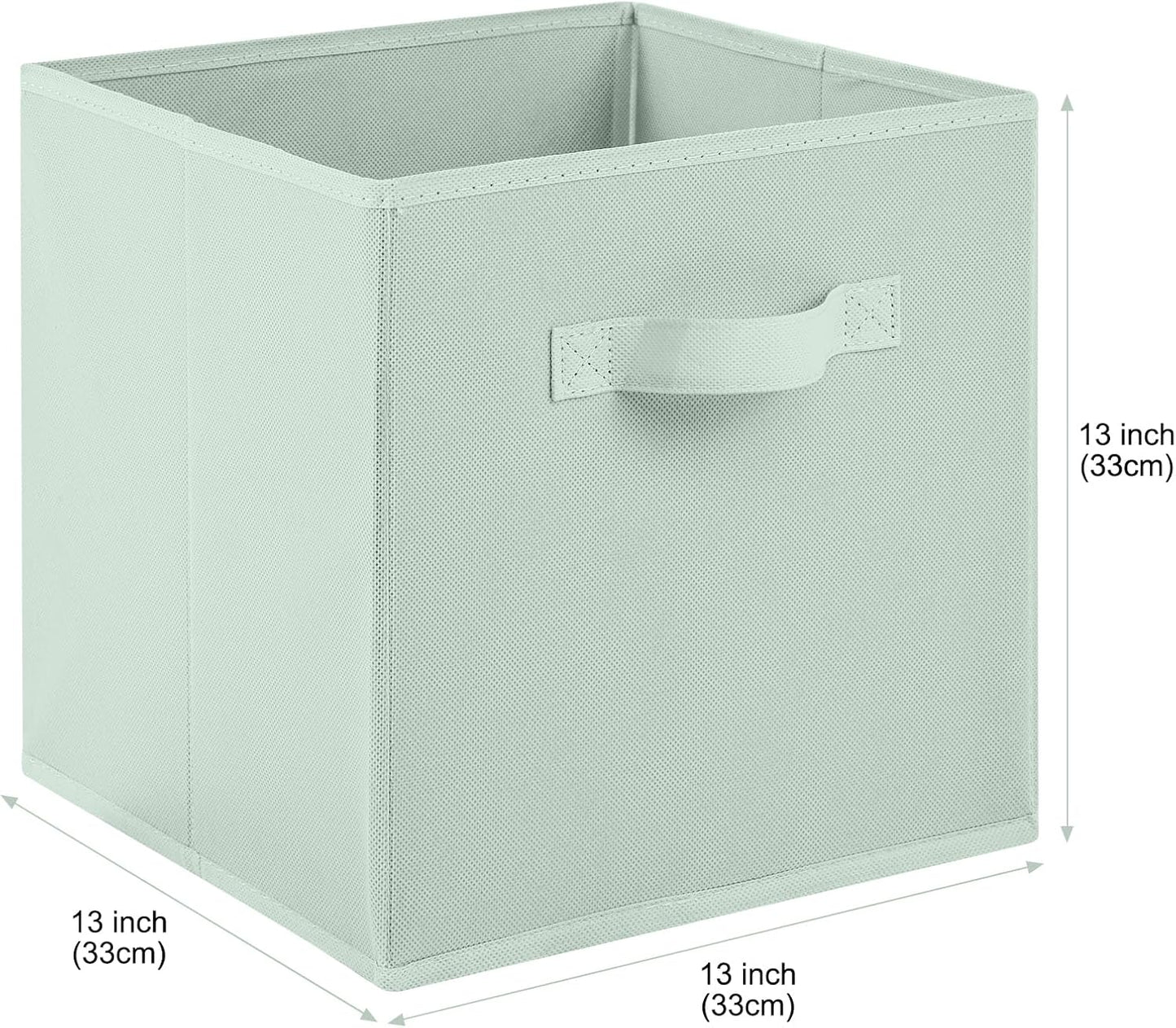 Stero 13x13x13 Inch Fabric Storage Bins 6 Pack Fun Colored Storage Cubes with Handles Foldable Cube Baskets for Home, Kids, Closet and Toys Organizer, Cyan, Green, Yellow