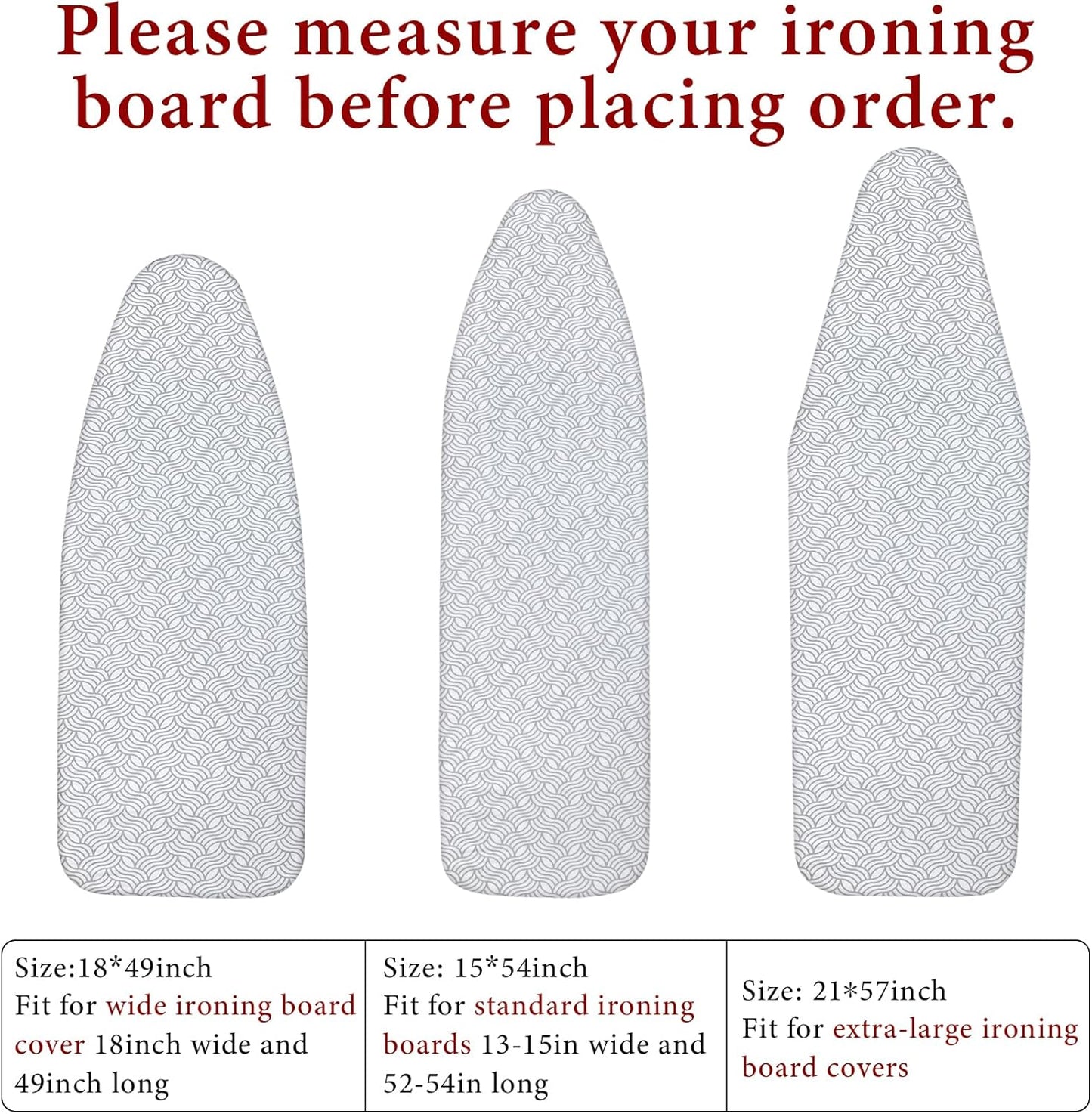 Dalykate Ironing Board Cover and Pad, 15" x 54", Thick Padding, Elastic Edge, Scorch & Stain Resistant, Includes Fasteners & Mesh Cloth