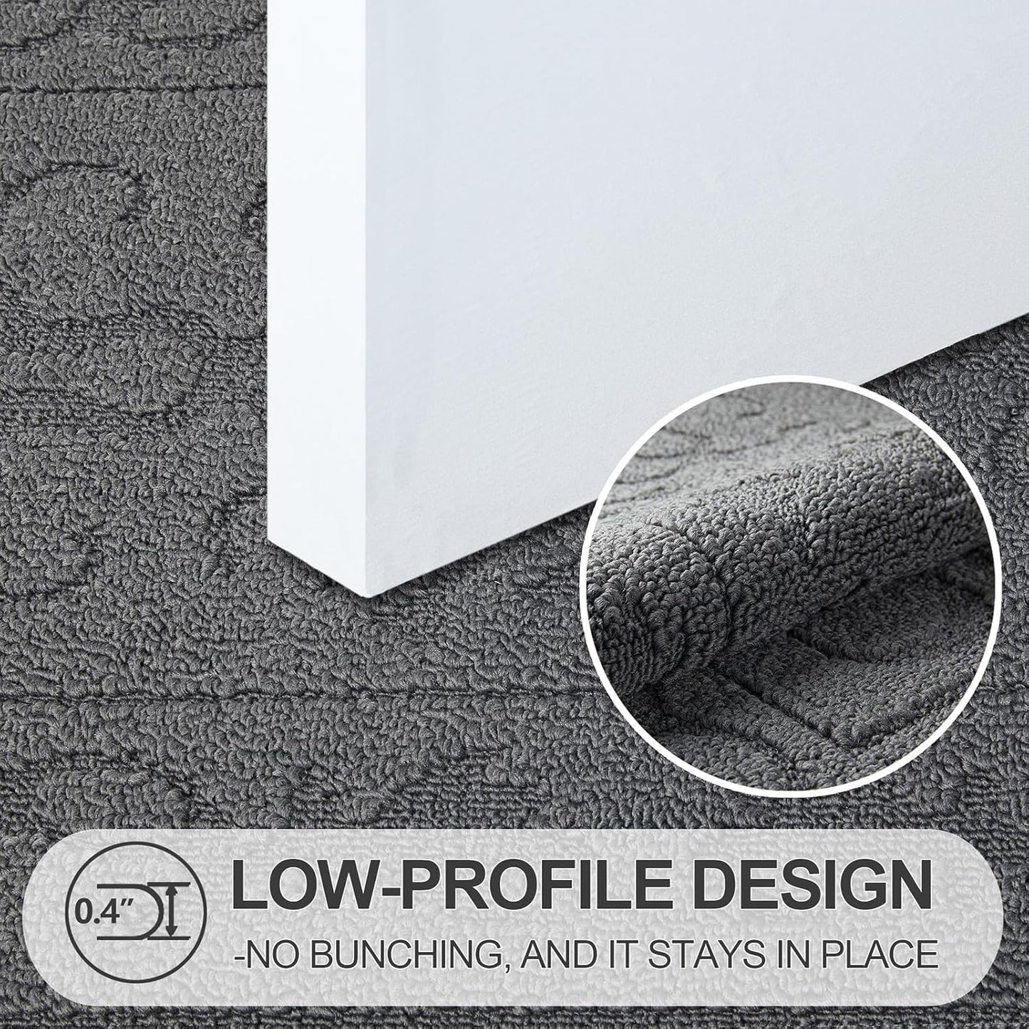 FONEYI Indoor Door Mat 36" x 59", Dirt Trapper Door Mats Non-Slip Entryway Rugs Washable, Absorbent Resist Dirt Welcome Mat, Low Profile Inside Floor Mats for Front Back Door and Entryway, Grey