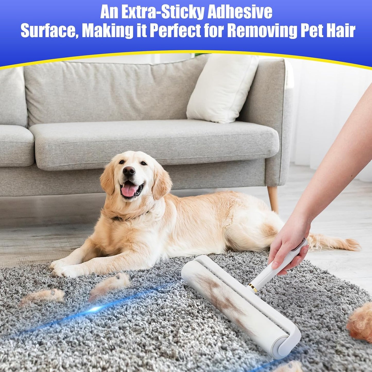 COBETE Large Extra Sticky Lint Roller Refills Pack of 5, 450 Sheets Replacement for Cobete Brand Large Lint Rollers