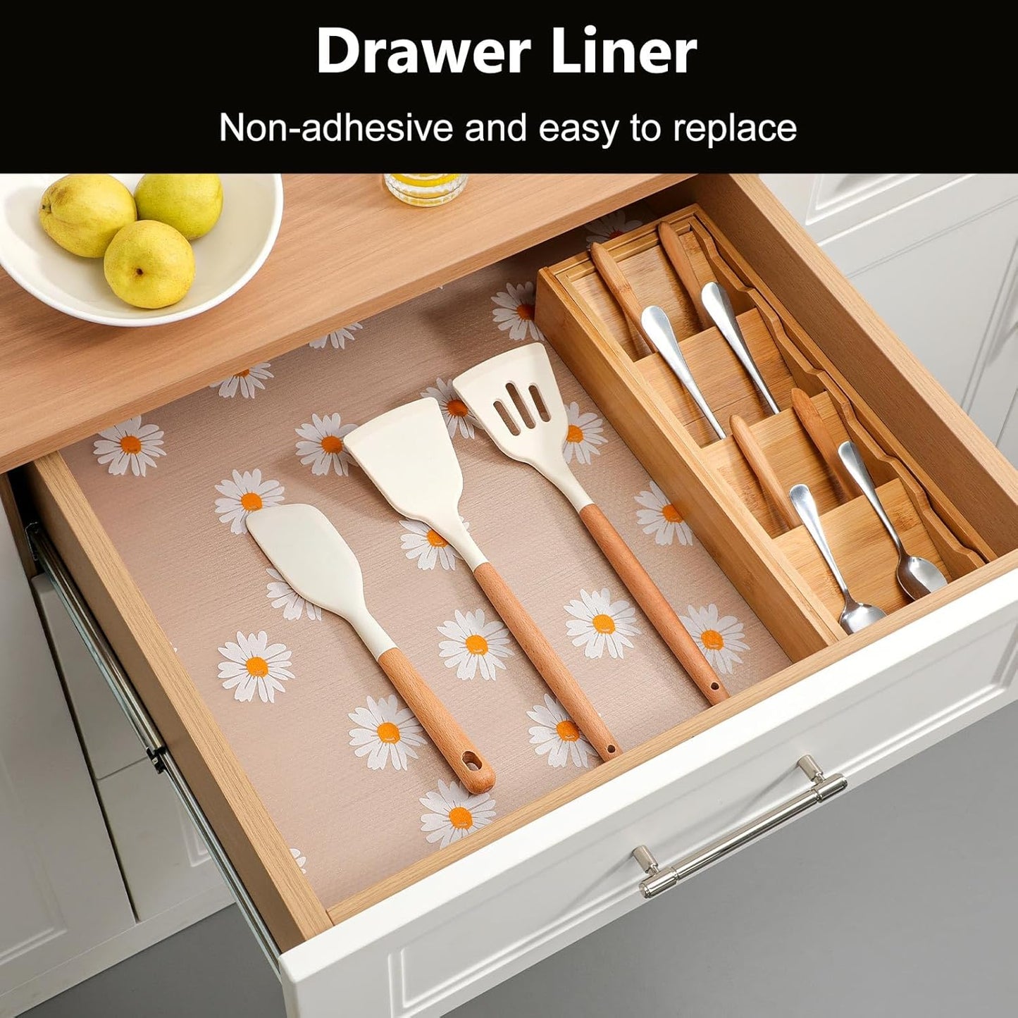 INNOLITES Shelf Liners for Kitchen Cabinets, Non Adhesive Drawer Cabinet Liner, Waterproof Oil-Proof Non-Slip Shelf Liner for Kitchen Pantry Refrigerator 17.7" x 78.7"