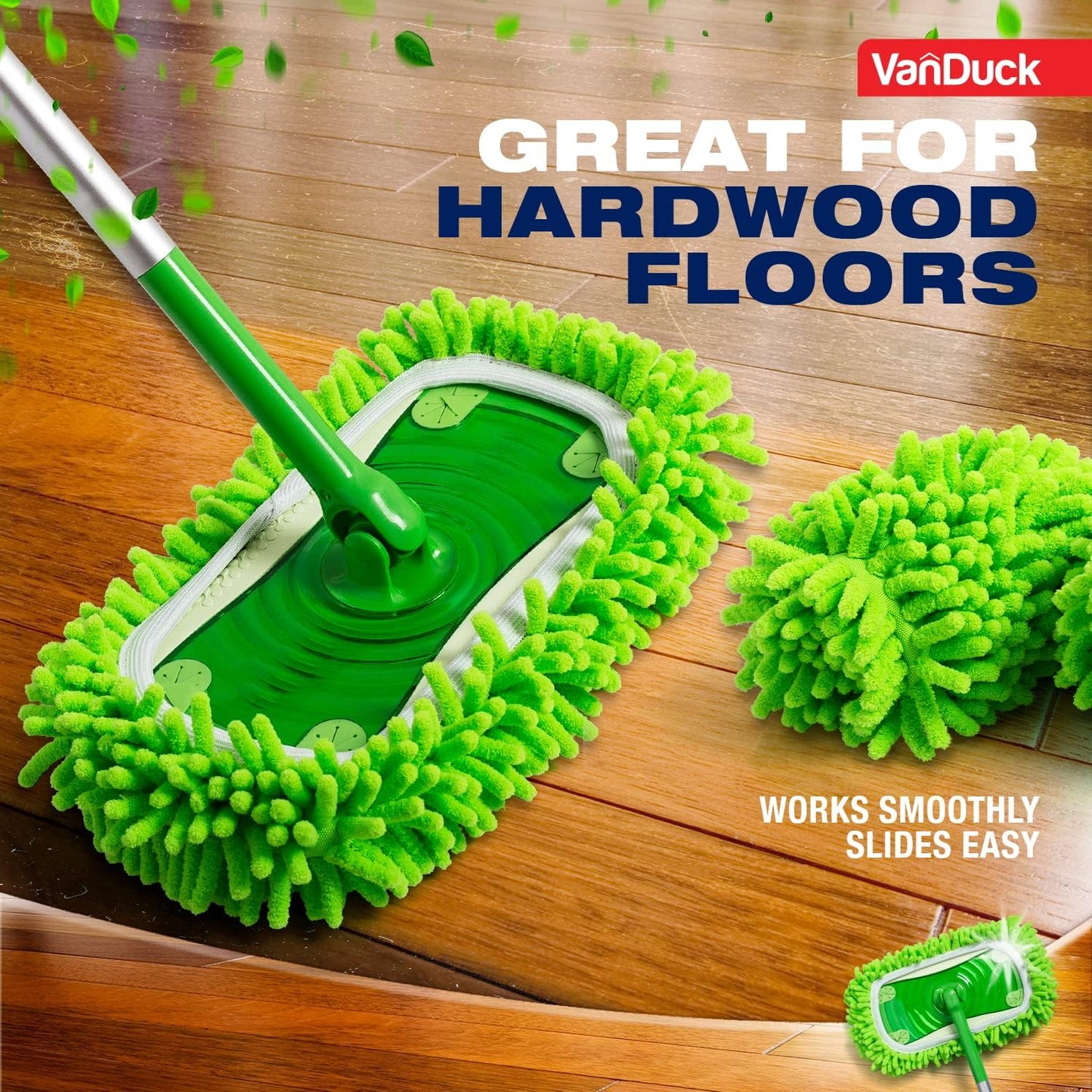 VanDuck Dust Mop Refill Compatible with Swiffer Sweeper (6 Pack) - Microfiber Pet Heavy Duty Dry Cloth Refills - Reusable Mop Pad (Handle is Not Included)