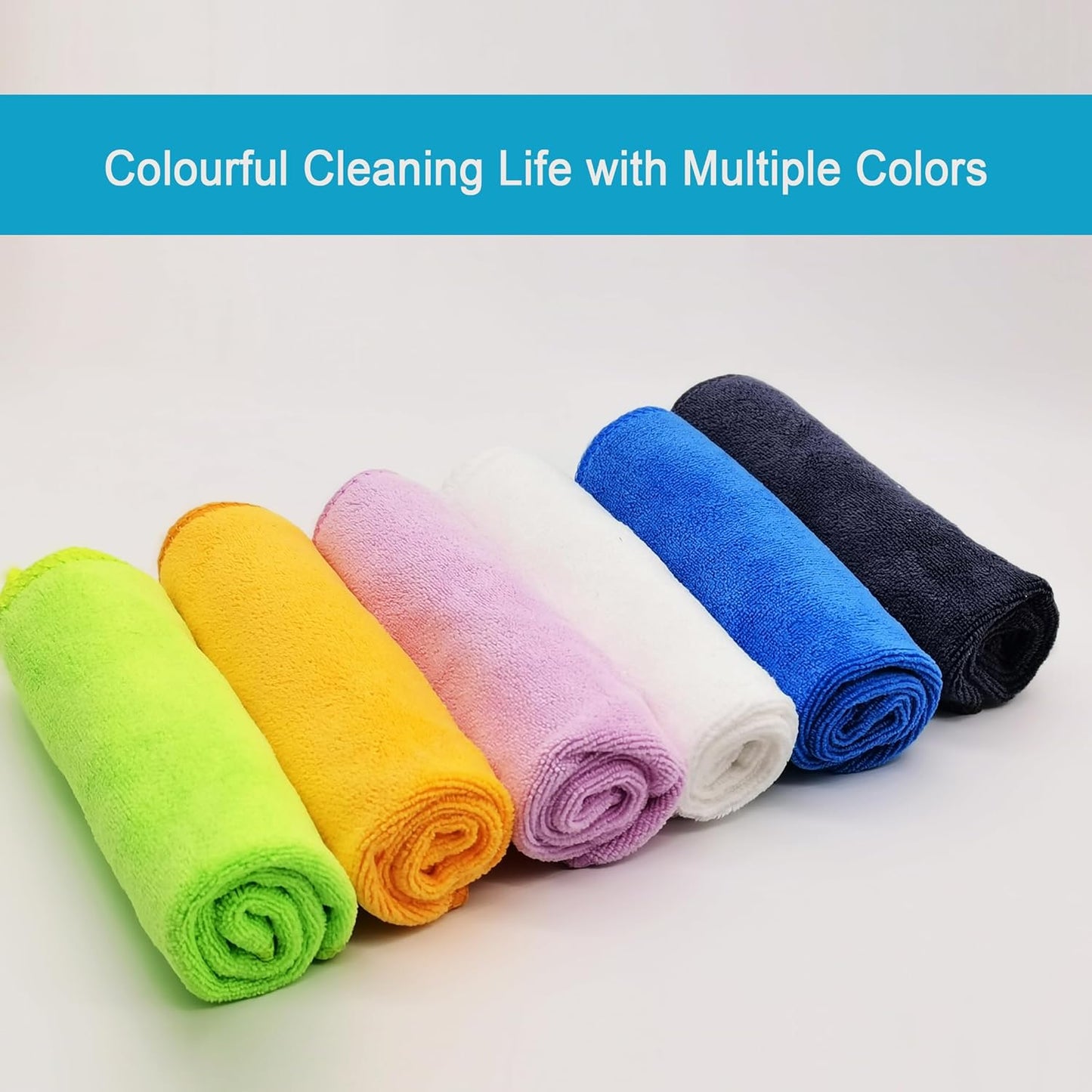 Microfiber Cloth 6Pack Cleaning Rags Absorbant Lint Free Cloth for House, Kitchen, Car, Glass, Stainless Steel, Window, Boat Cleaner-12''x 12''-Orange