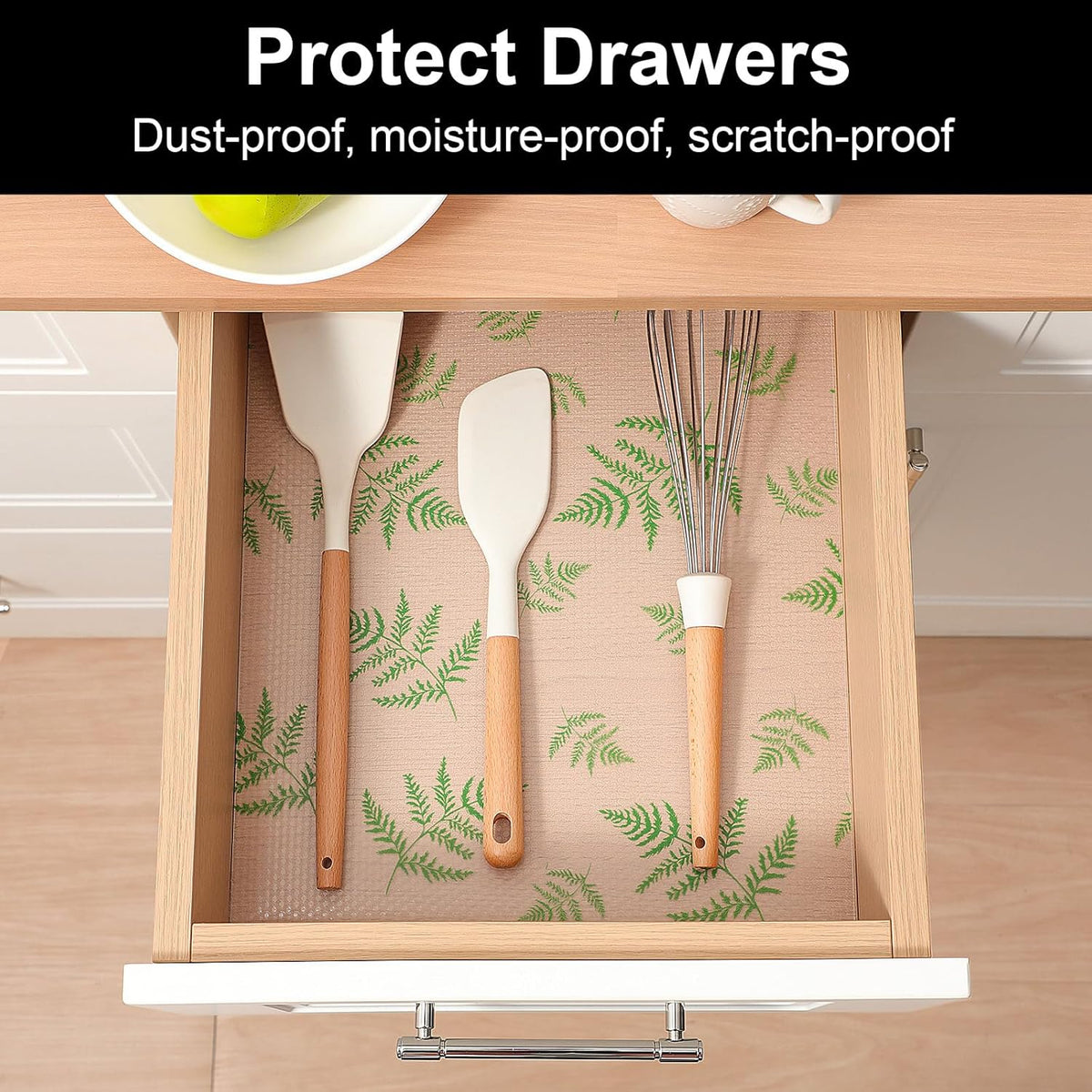 CooyesFridge Liners Shelf Liner for Kitchen Cabinets Refrigerator Liners Waterproof & Oil-Proof Kitchen Cupboard Liner Non Adhesive Drawer Mats EVA Material for Shelves