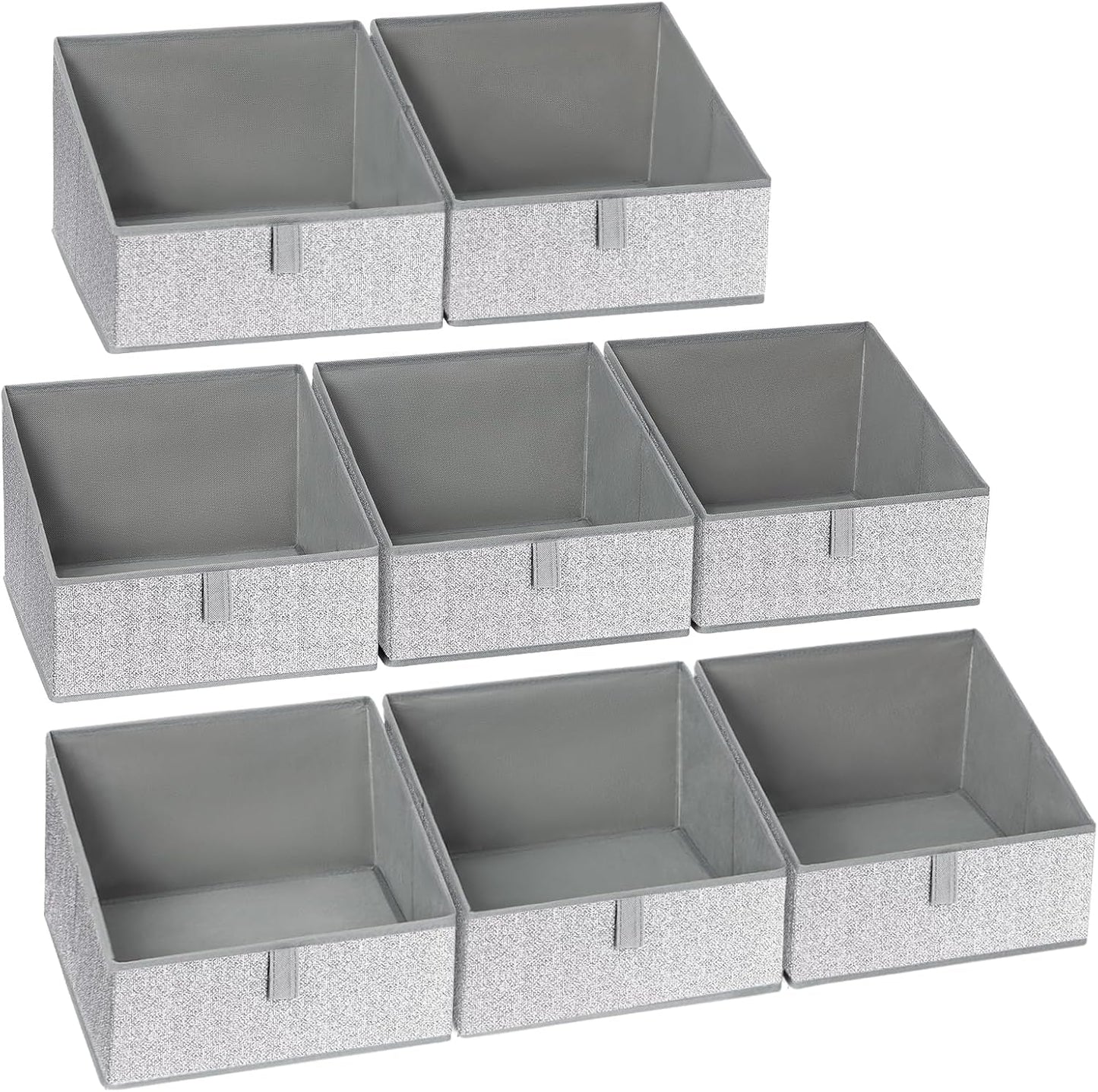 DIMJ Trapezoid Storage Bins, Closet Storage Bins with Handle, Foldable Closet Organizers and Storage Baskets for Toys, Books, Clothes, 8 Packs