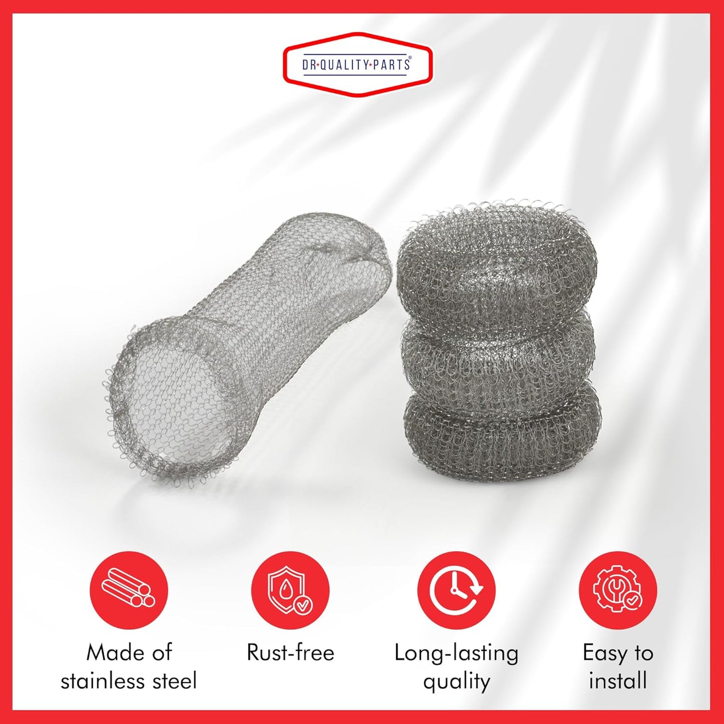 Washing Machine Lint Trap – Stainless Steel Hose Filter, Mesh Drain Catcher, Washer Sock Lint Remover, Rust-Free Snare Laundry Filter with Nylon Cable Ties, 29cmx6.5cm – 12-Pack