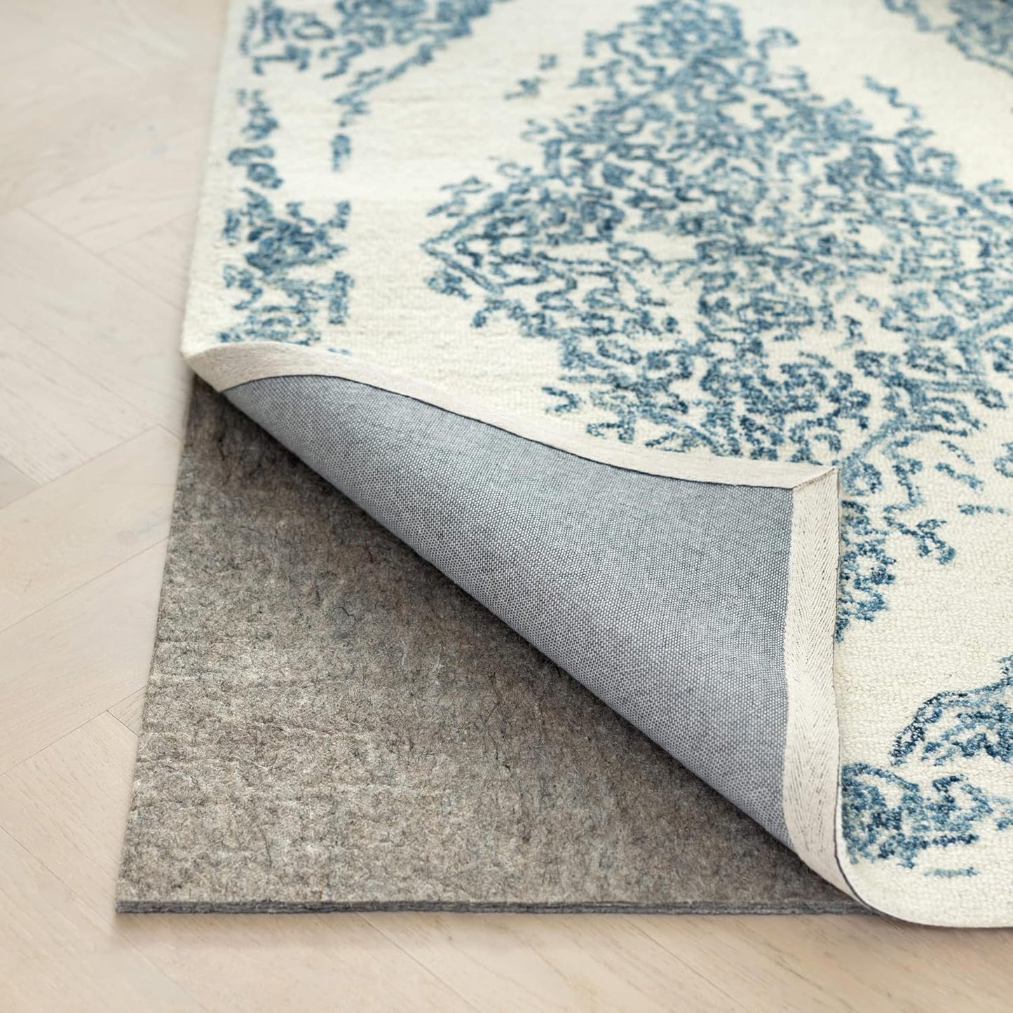 RUGPADUSA - Dual Surface - 5'x7' - 3/8" Thick - Felt + Rubber - Enhanced Non-Slip Rug Pad - Adds Comfort and Protection - for Hard Surface Floors