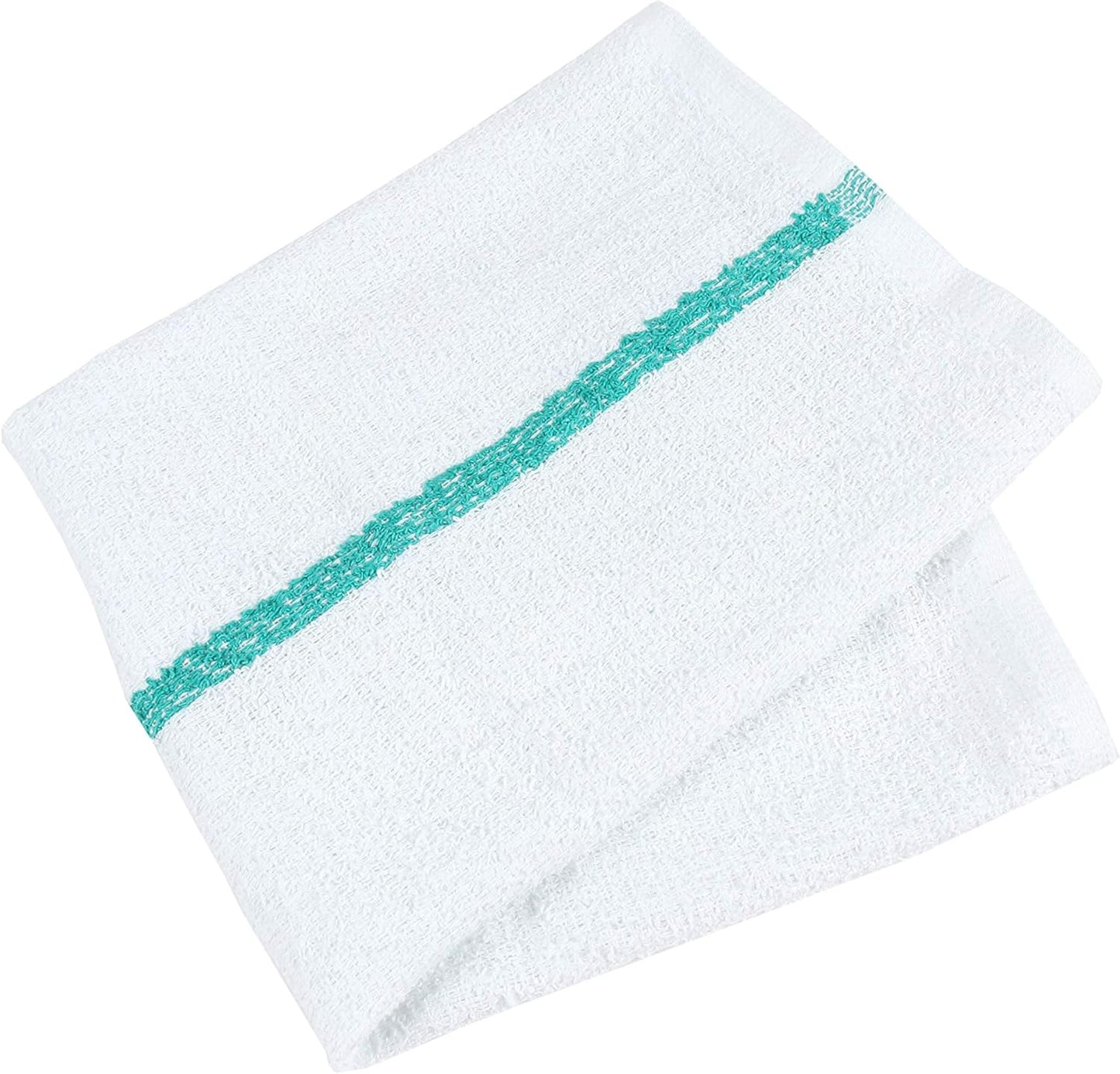 Arkwright Qwick Wick Bar Mop Towels Bulk - (Pallet of 4200) 100% Cotton Quick Dry, Super Absorbent Multipurpose Cleaning Rags for Restaurants, Kitchen, Bathroom, Hotel, 16 x 19 in, Green Stripe