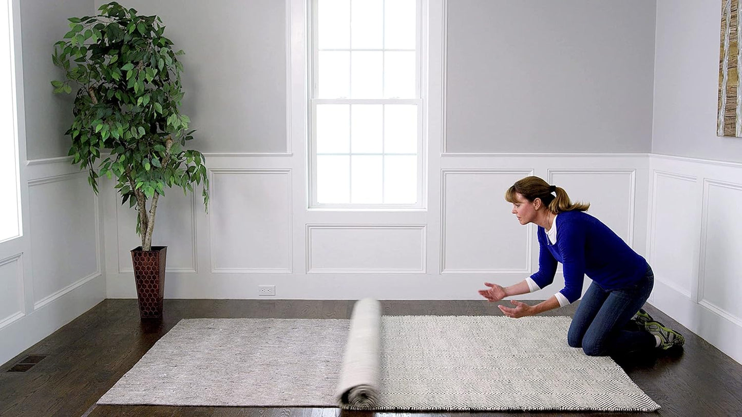 RUGPADUSA - Dual Surface - 5' Square - 1/8" Thick - Felt + Rubber - Non-Slip Backing Rug Pad - Adds Low-Profile Comfort and Protection
