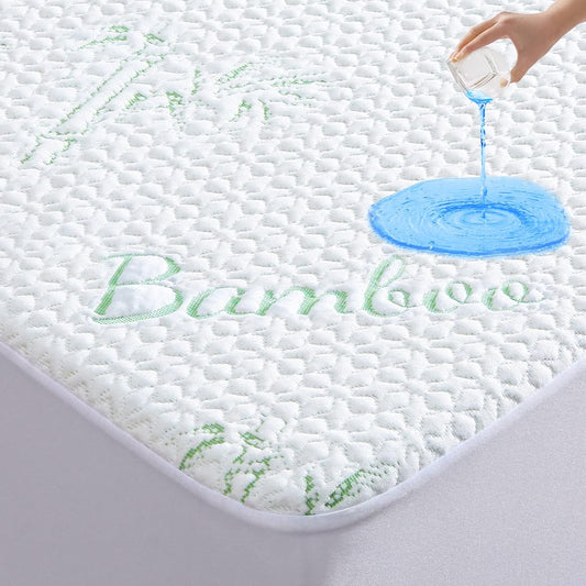GOONIK California King Mattress Protector, Breathable Bamboo Viscose Waterproof Cal King Mattress Pad Cover with 6-18 inches Deep Pocket