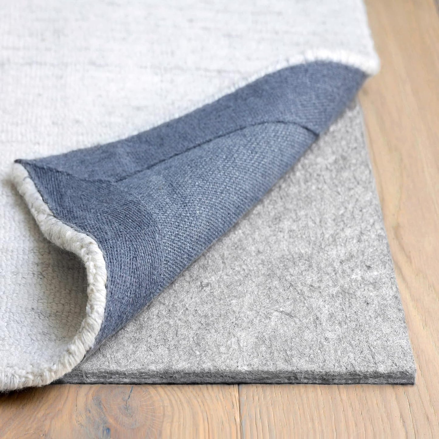 RUGPADUSA - Dual Surface - 9' Square - 3/8" Thick - Felt + Rubber - Enhanced Non-Slip Rug Pad - Adds Comfort and Protection - for Hard Surface Floors