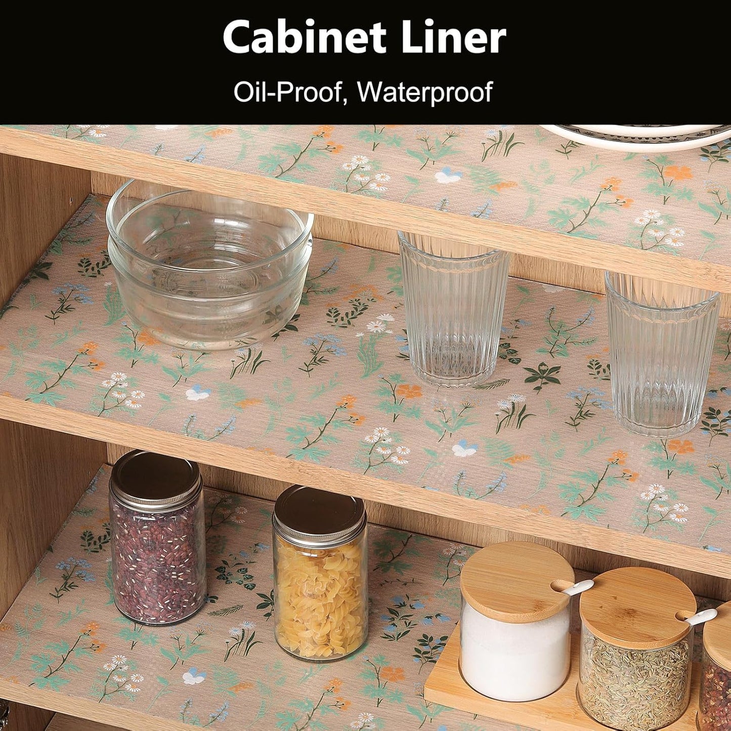 INNOLITES Shelf Liners for Kitchen Cabinets – Drawer Liner Waterproof & Oil-Proof, Non-Adhesive EVA Mat – Durable & Washable – for Shelves, Cupboard, Dresser 23.6" x 360"