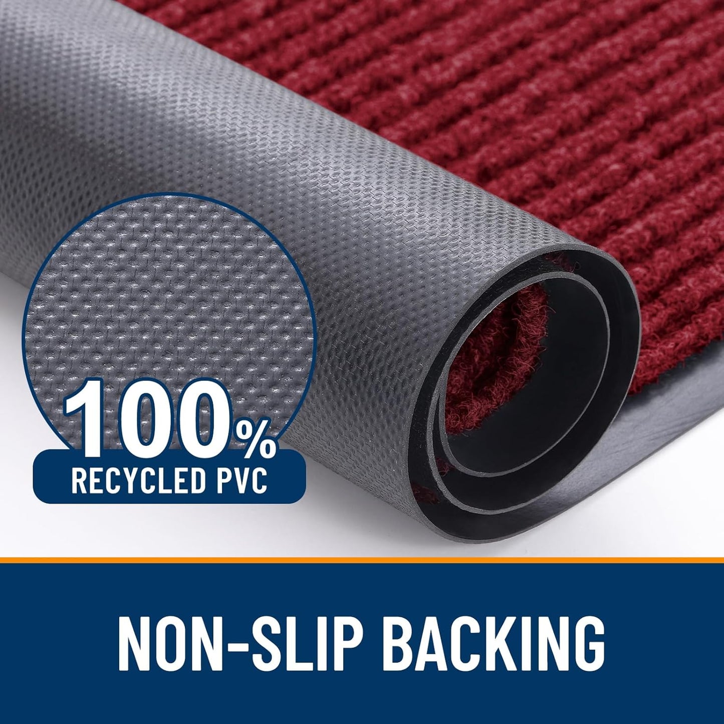 OLANLY Front Door Mat Indoor Outdoor Entrance, Waterproof Heavy Duty Doormat, Fade Resistant, Low Profile, Easy Clean Patio Porch Welcome Floor Mats for Entry, 71x24, Wine Red