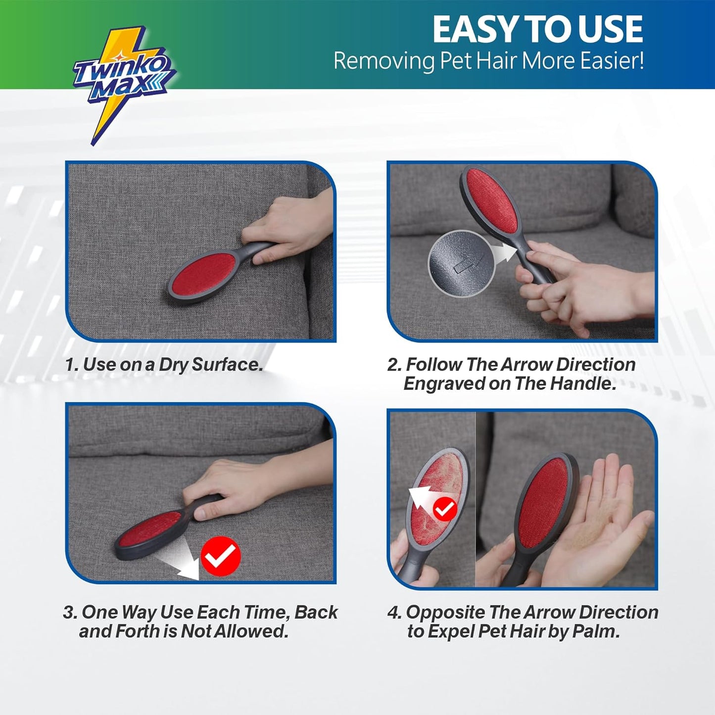 Lint Brush, Lint Remover, Pet Hair Remover, Clothes Brush, Magic Lint Remover Brush, Sheet and Carpet Cleaning Brush, 2-Sided and Reusable, No Need Lint Roller Refill.