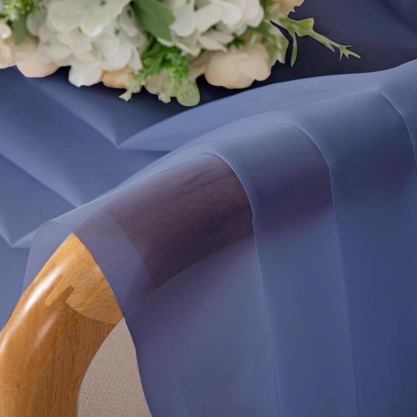 Chyhomenyc Royal Blue Sheer Curtains 96 inches Long 2 Panels, Light Filtering Soft Airy Solid Elegant Voile Window Treatment Drapes for Bedroom Living Room Wedding Party Decor, 42 Wx96 L, 8FT L