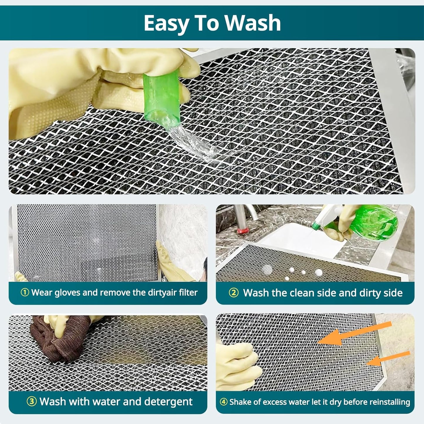 Torjim 20x20x1 MERV8 Washable & Reusable Electrostatic Air Filter - AC/HVAC Furnace Filter, Permanent, Breathe Fresher, Easy Install