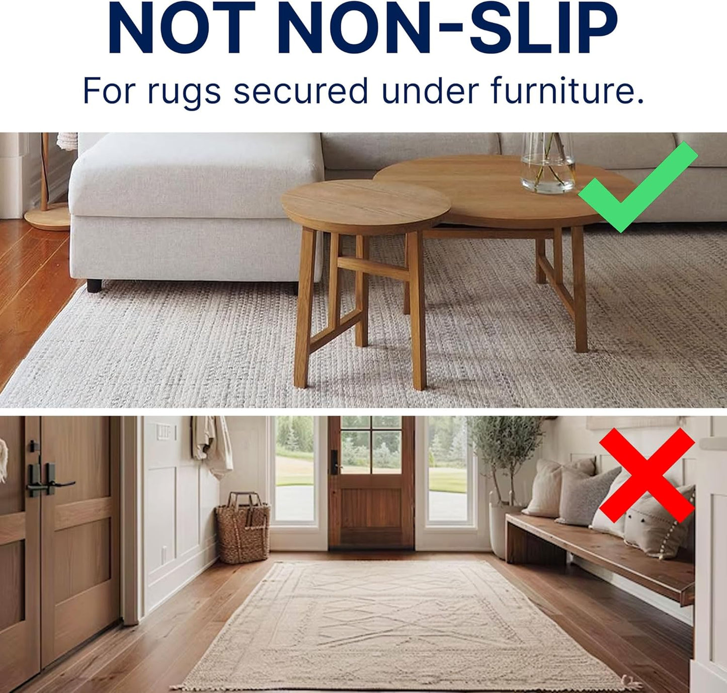 RUGPADUSA - Eco-Plush - 12'x15' - 1/2" Thick - 100% Felt - Luxurious Cushioned Rug Pad - Available in 3 Thicknesses, Many Custom Sizes