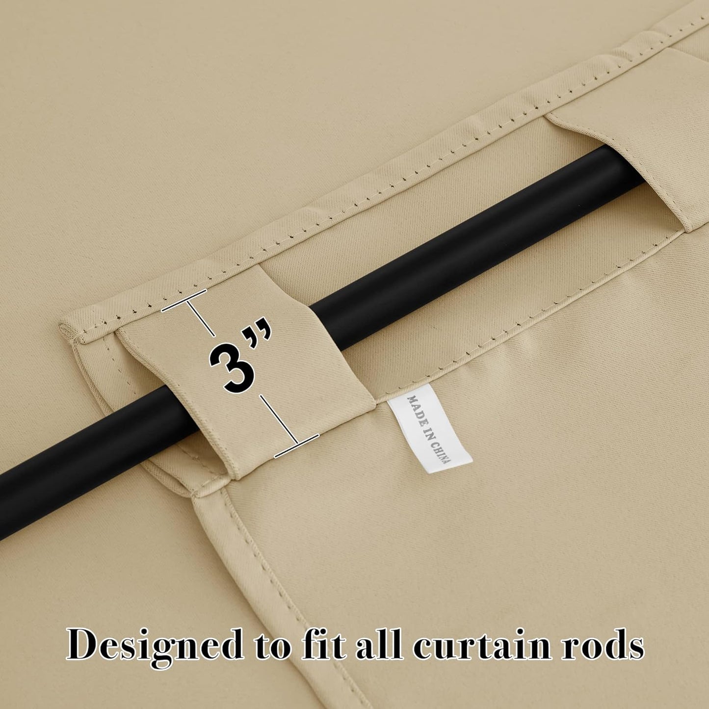 RYB HOME Kitchen Window Curtains - Blackout Privacy Half Window Curtains for Bedroom Bathroom Dining Living Room Cafe Office Short Tiers Drapes, W 34 x L 36 inches, 2 Panels, Biscotti Beige