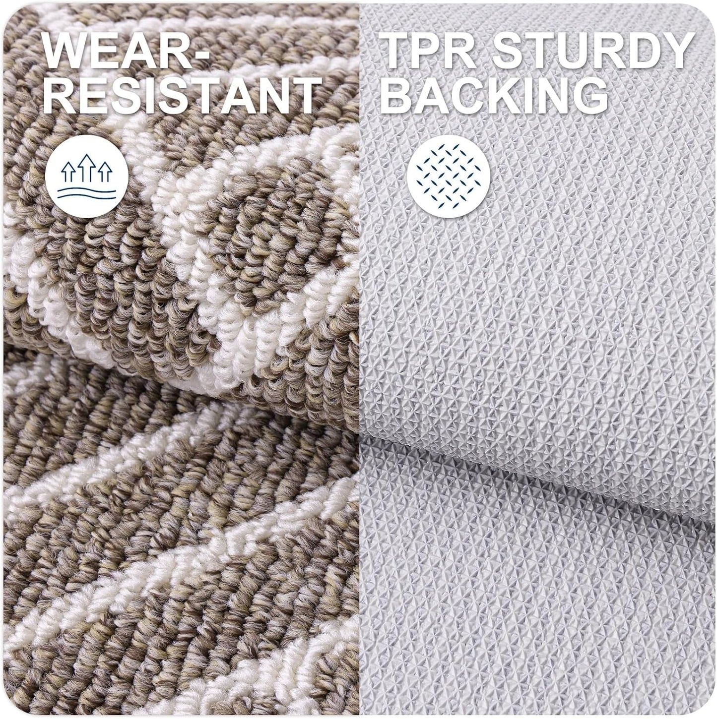 OLANLY Runner Indoor Door Mat, 70x23 Inch, Dirt Resistant and Absorbent, Non-Slip Rubber Backing Floor Mats, Easy Clean Low-Profile Doormat for Entryway, Front Door, and Inside Entrance, Khaki