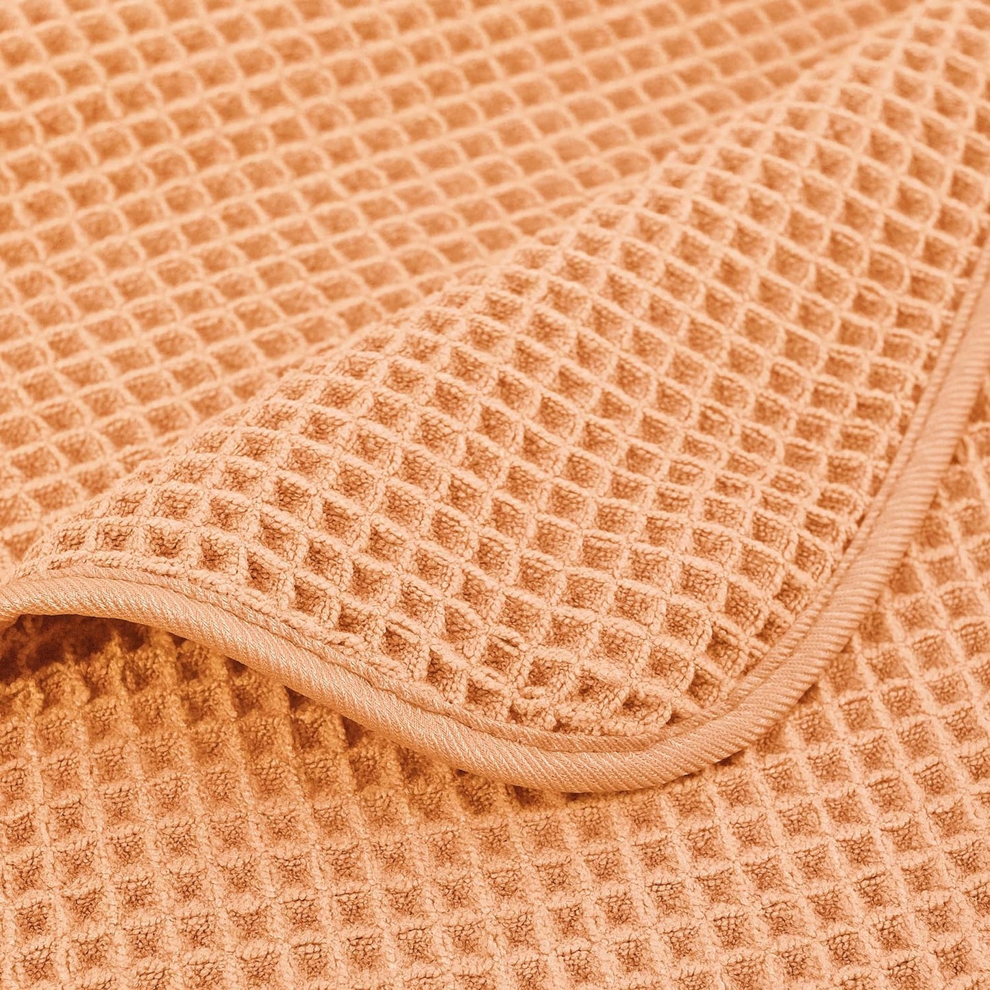 POLYTE Microfiber Oversize Quick Dry Lint Free Bath Towel, 60 x 30 in, 4 Pack (Waffle Weave)
