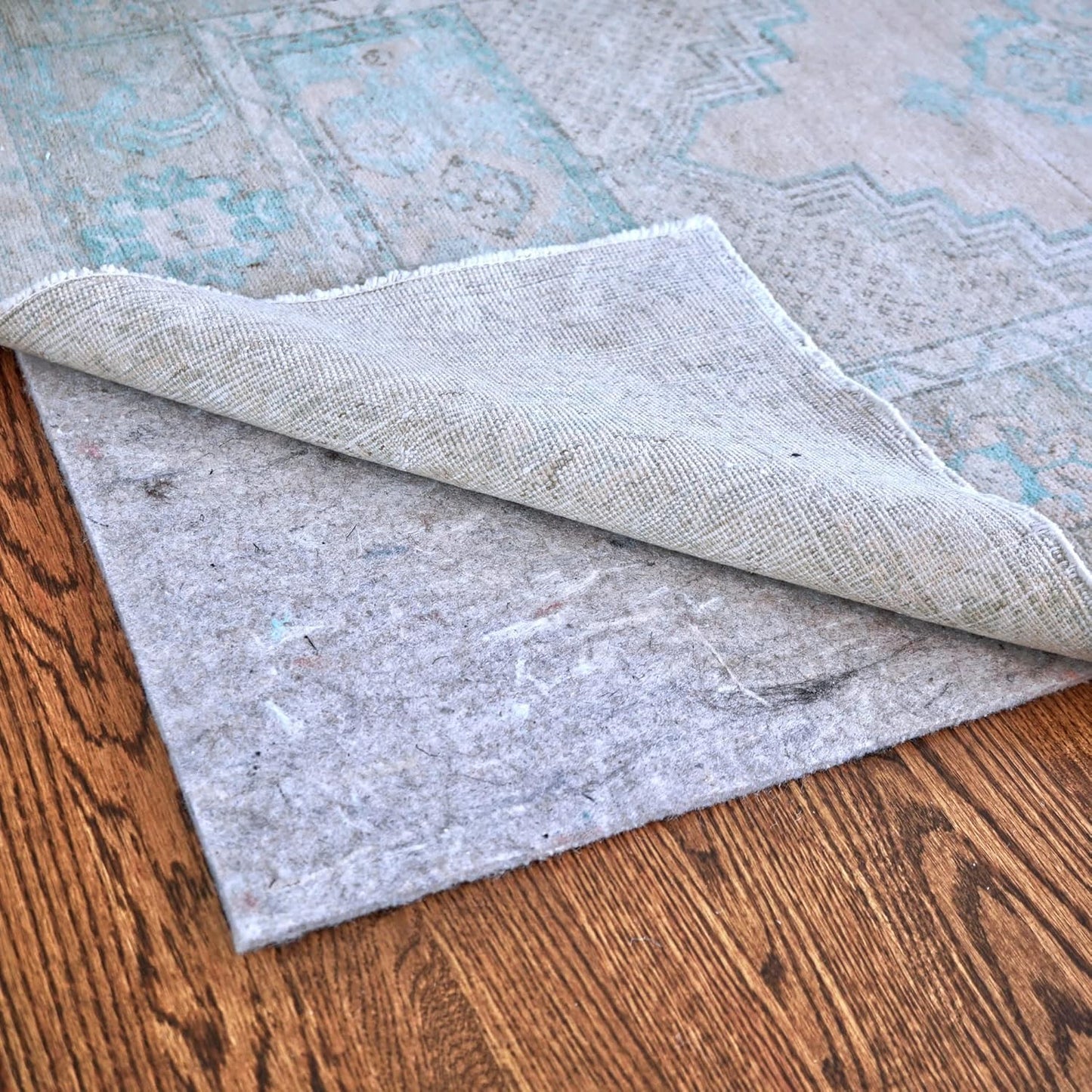 RUGPADUSA - Dual Surface - 8' Square - 1/8" Thick - Felt + Rubber - Non-Slip Backing Rug Pad - Adds Low-Profile Comfort and Protection