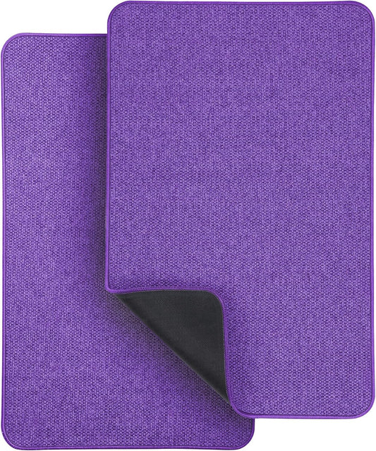 Bath Mat,Ultra Thin Bathroom Rugs,Rubber Bath Mats for Bathroom,No Slip Bath Rugs,Quick Dry,Machine Washable,Low Pile,Absorbent,Shower Outside,Sink,Home Decor Accessories.Purple,1'5"x2'3"(2 Pack)