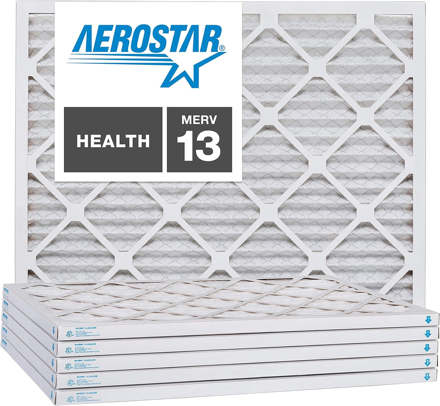 Aerostar Air Filters 6x30x1 MERV 13,Healthier Air For Your Home, 6" x 30" x 3/4", Box of 6