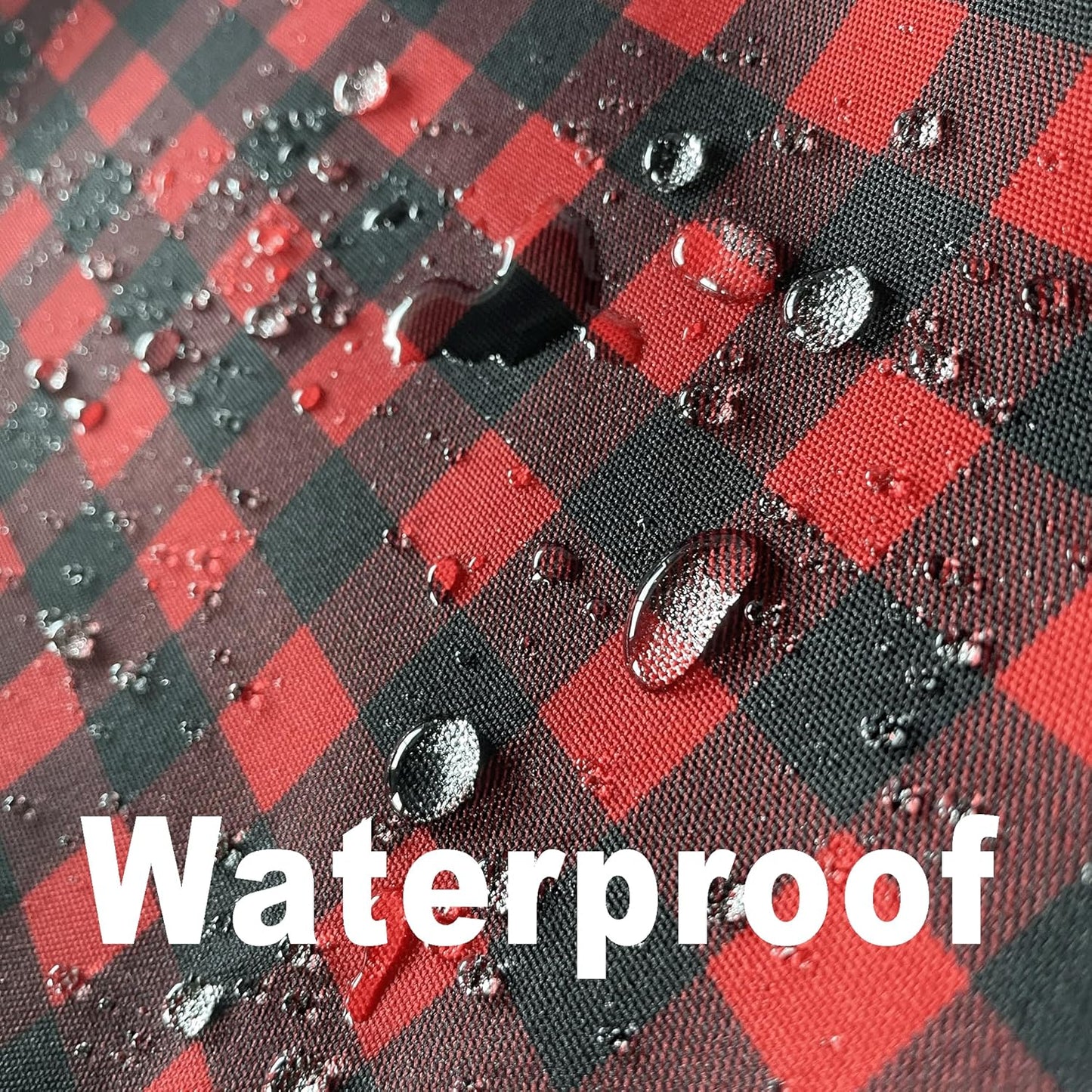 Gingham Xmas Tablecloth Fabric - Oblong 58x120 Water Resistant Christmas Plaid Table Cloth for Indoor/Outdoor Use - Red Tabletop Cover Perfect for Birthday, Picnics, Gardens