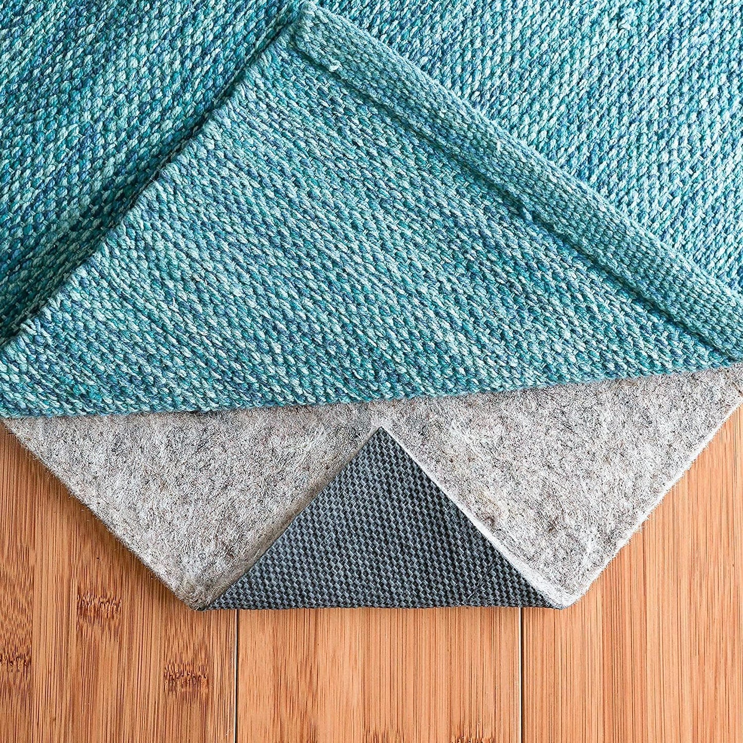 RUGPADUSA - Dual Surface - 11'x15' - 1/4" Thick - Felt + Rubber - Non-Slip Backing Rug Pad - Safe for All Floors
