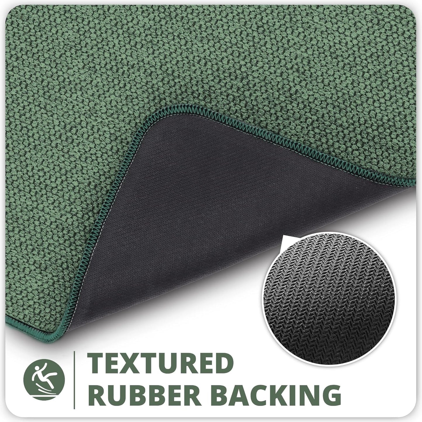 Bath Mat,Ultra Thin Bathroom Rugs,Rubber Bath Mats for Bathroom,No Slip Bath Rugs,Quick Dry,Machine Washable,Low Pile,Absorbent,Shower Outside,Sink,Home Decor Accessories.Green,2'x3'(24x36inch)