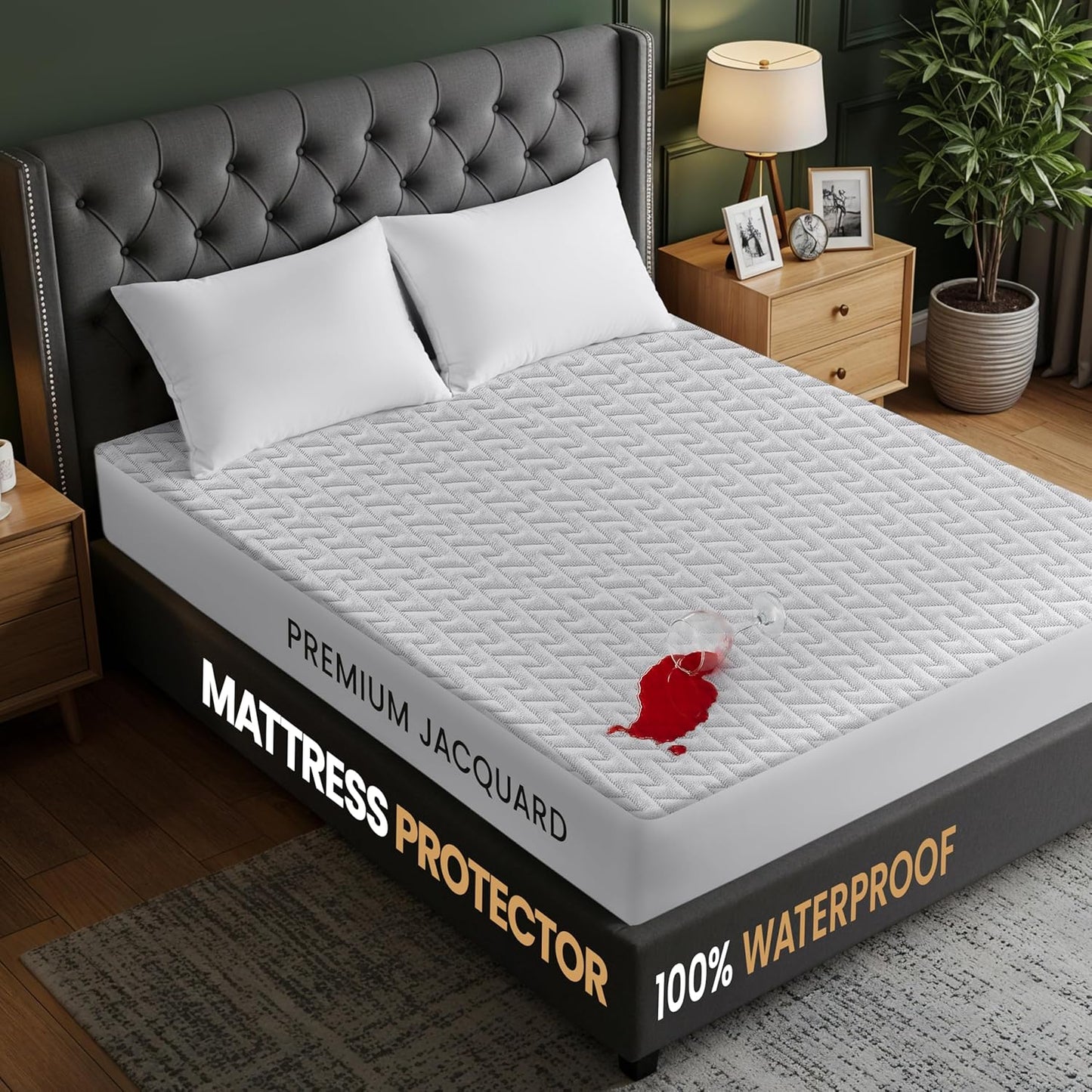 Utopia Bedding Waterproof Mattress Protector Twin Size, Premium 3D Air Soft Fabric Mattress Cover, Fits 15 Inches Deep, Breathable, Fitted Style with Stretchable Pockets
