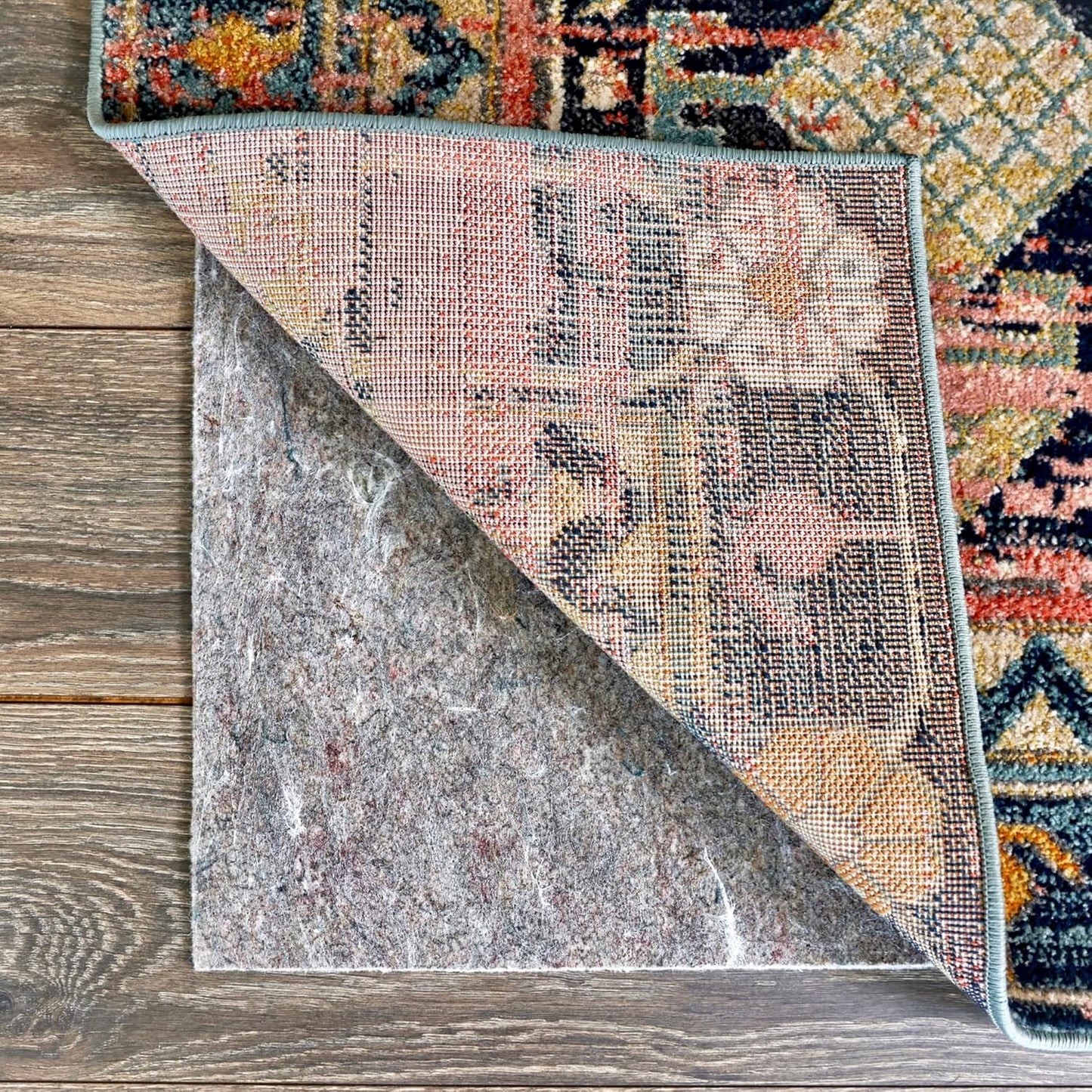 RUGPADUSA - Dual Surface - 10'x14' - 1/8" Thick - Felt + Rubber - Non-Slip Backing Rug Pad - Adds Low-Profile Comfort and Protection