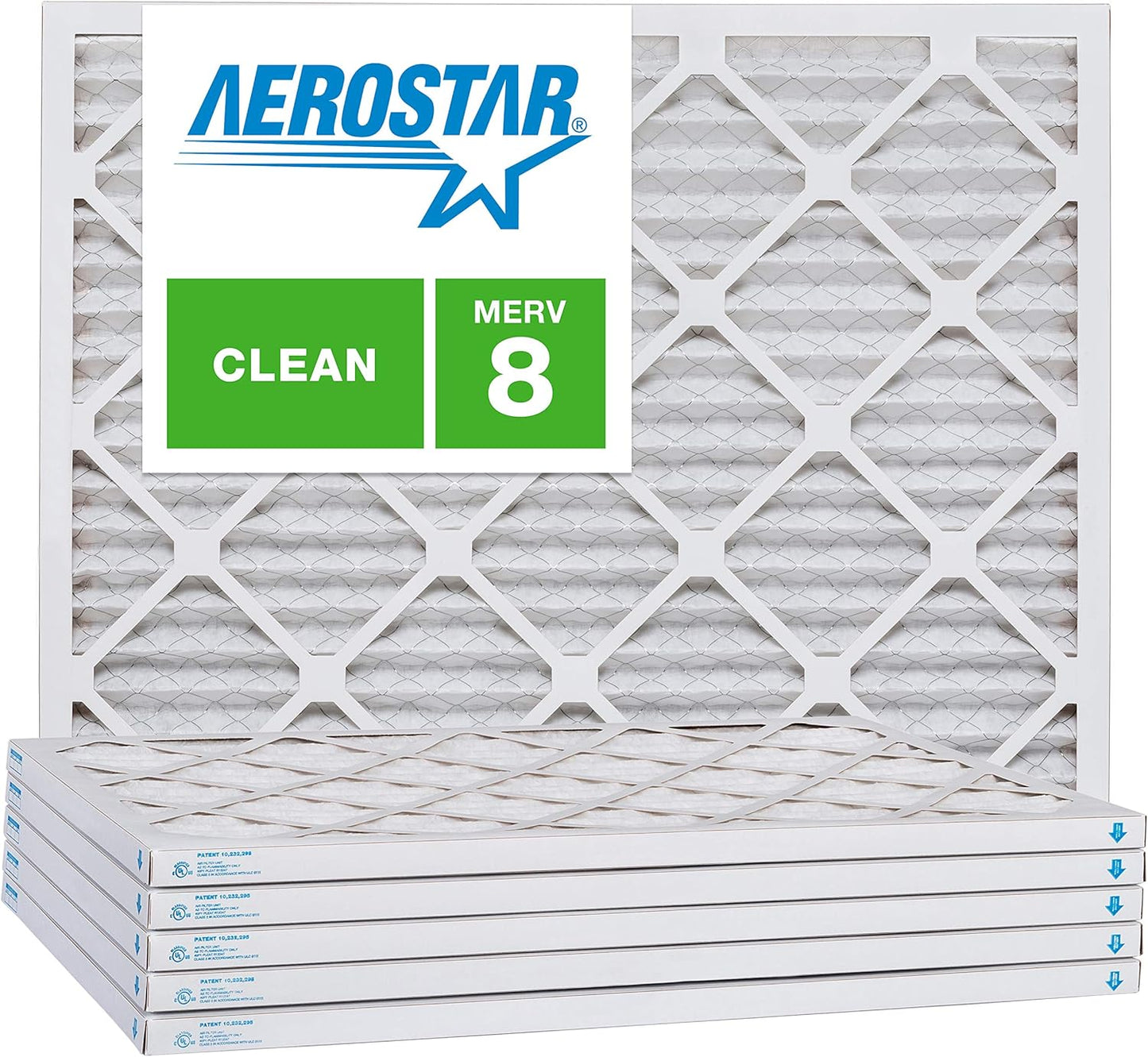 Aerostar 16 x 30 x 1 MERV 8, Pleated Air Filter, 16 x 30 x 1, Box of 6, Made in the USA